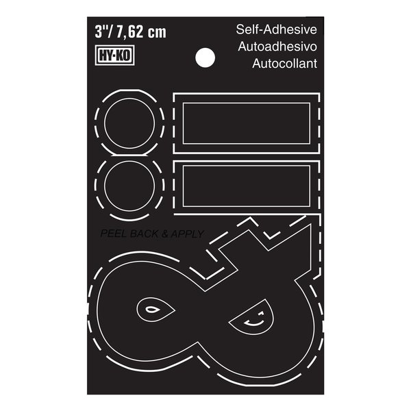 Hy-Ko 3In Black Vinyl Symbols, 10PK A30437